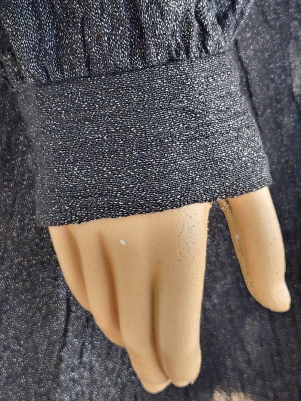 Heather Black Hooded Gauze Dress With Printed Panels - Picture 5 of 12
